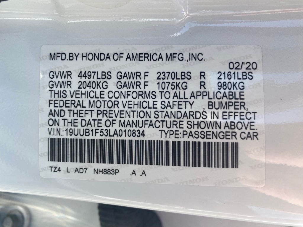 2020 Acura TLX 2.4L Technology Pkg