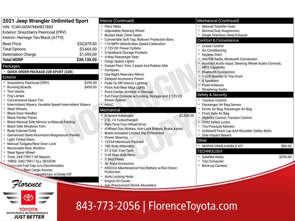 2021 Jeep Wrangler Unlimited Sport