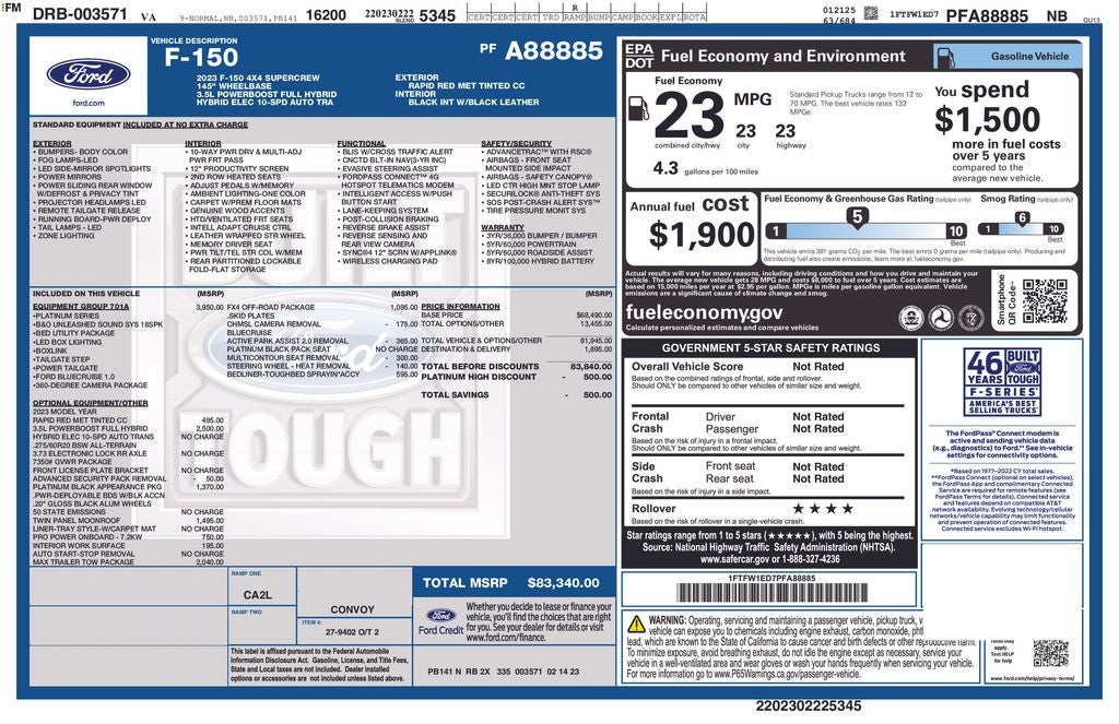 2023 Ford F-150 Platinum