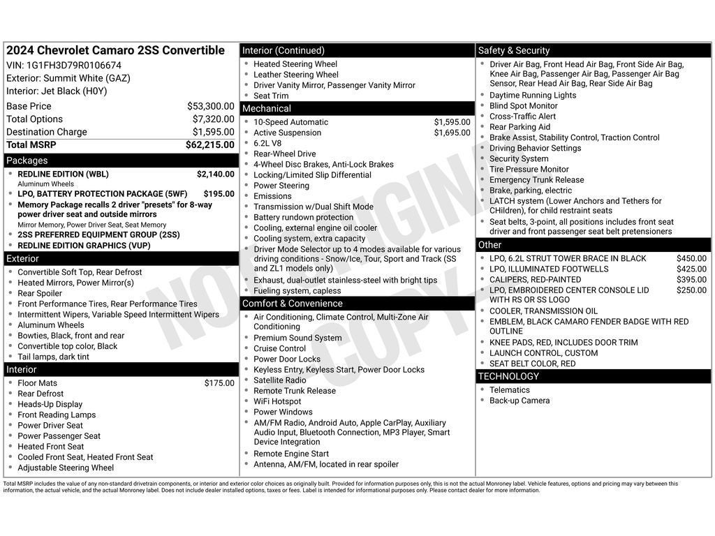 2024 Chevrolet Camaro 2SS
