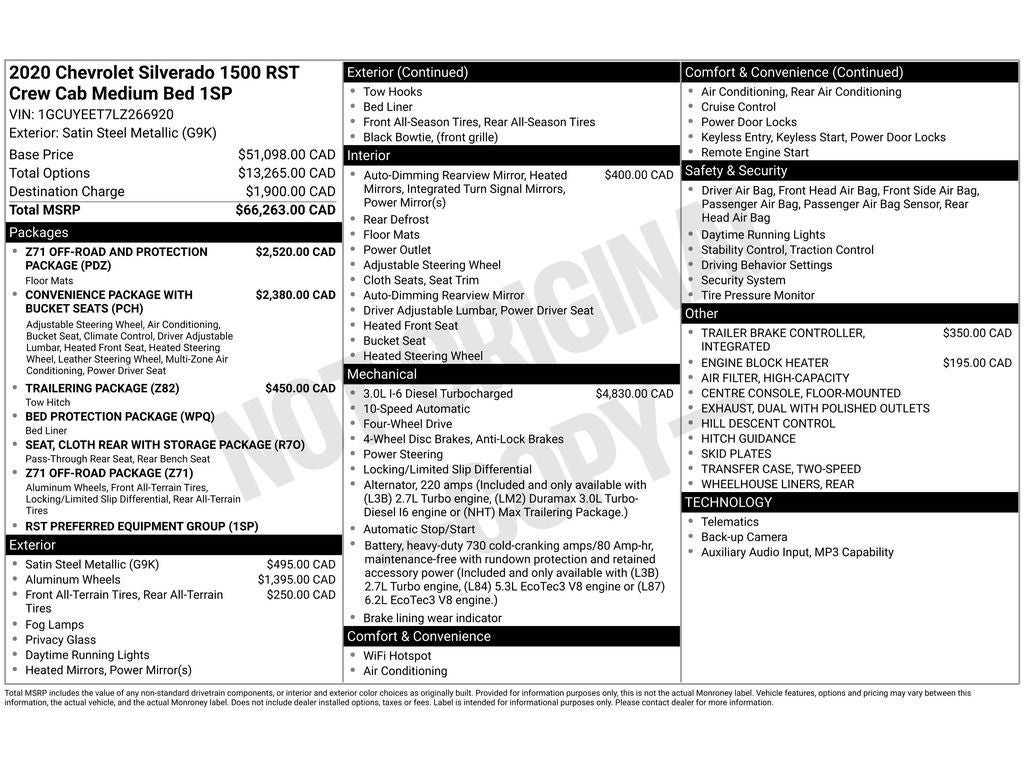 2020 Chevrolet Silverado RST