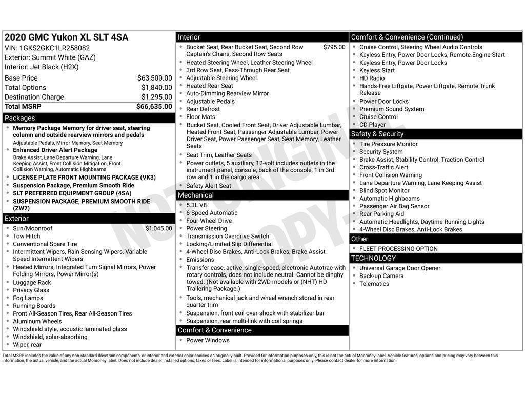 2020 GMC Yukon XL SLT