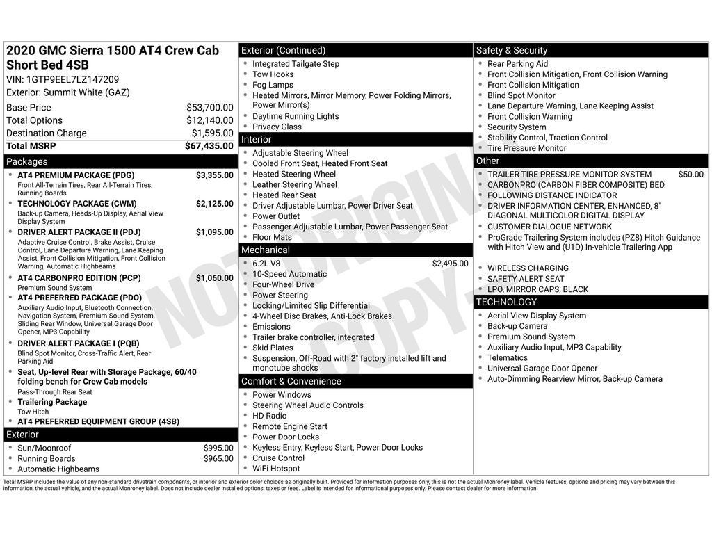 2020 GMC Sierra 1500 AT4