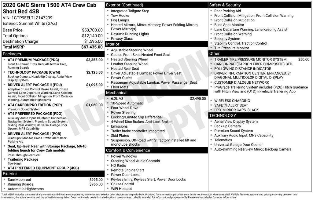 2020 GMC Sierra 1500 AT4