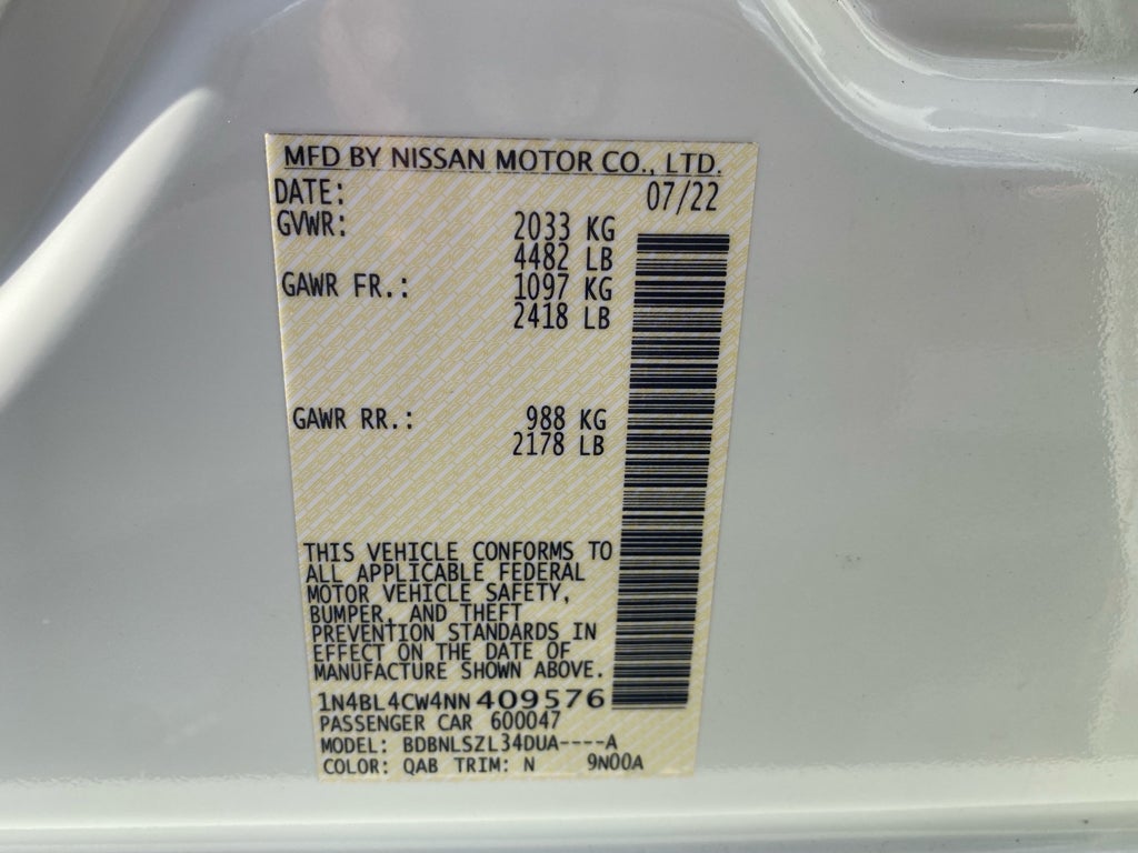 2022 Nissan Altima 2.5 SR