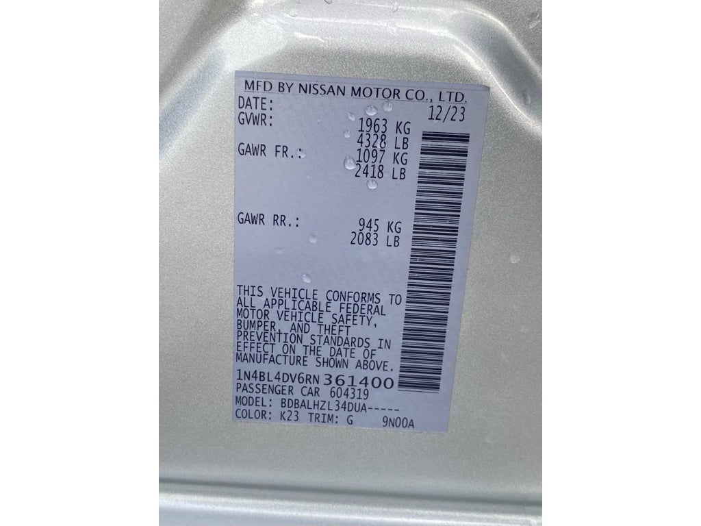 2024 Nissan Altima 2.5 SV