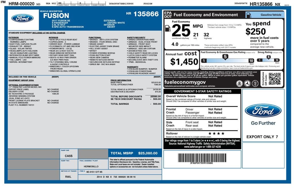2017 Ford Fusion SE
