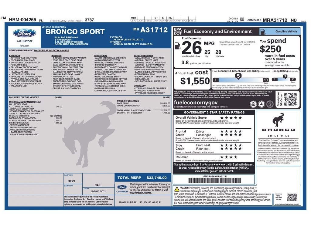 2021 Ford Bronco Sport Big Bend