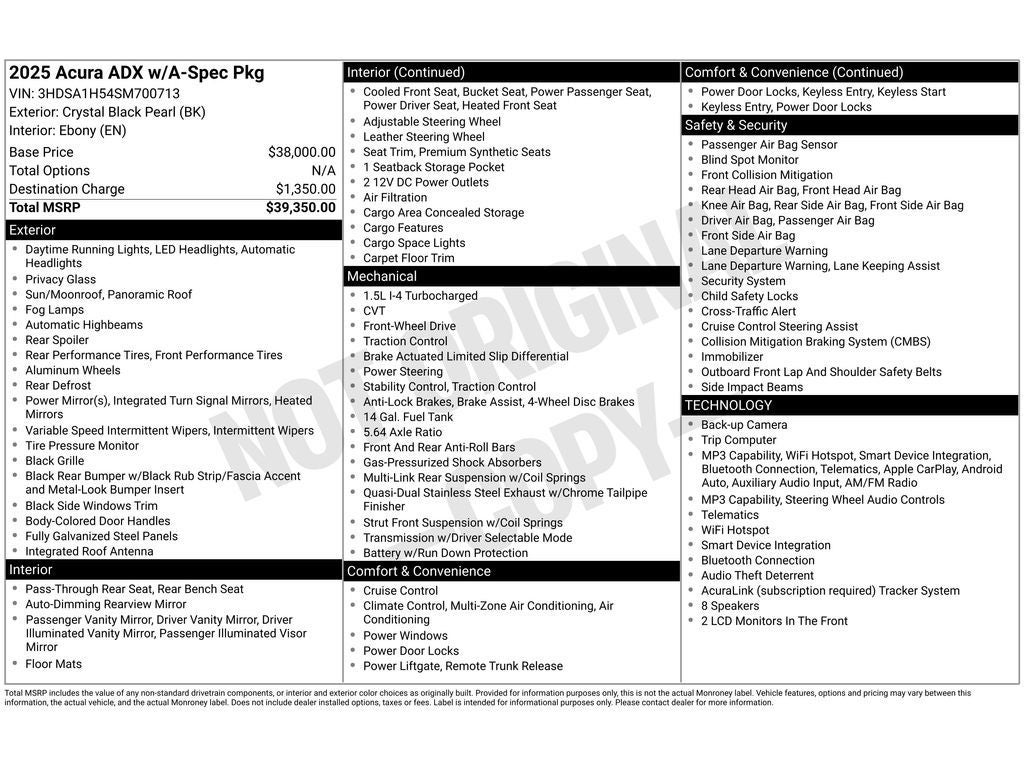 2025 Acura ADX w/A-Spec Package