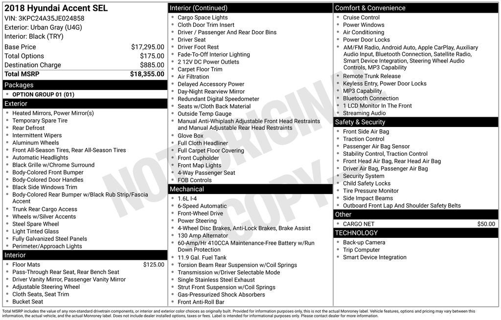 2018 Hyundai Accent SEL