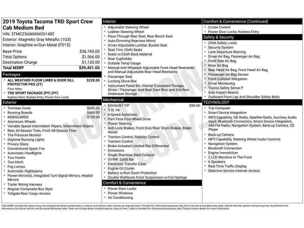 2019 Toyota Tacoma TRD Sport