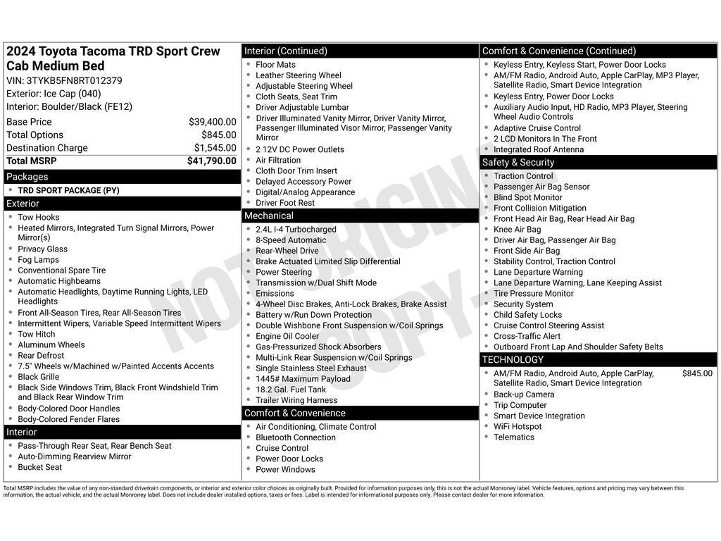2024 Toyota Tacoma Base