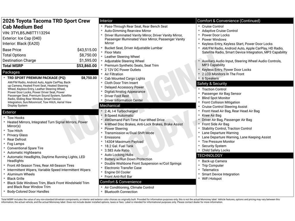 2026 Toyota Tacoma TRD Sport