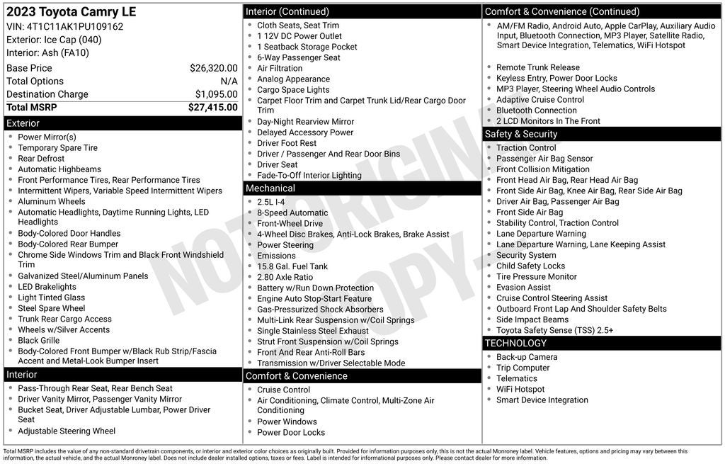 2023 Toyota Camry LE