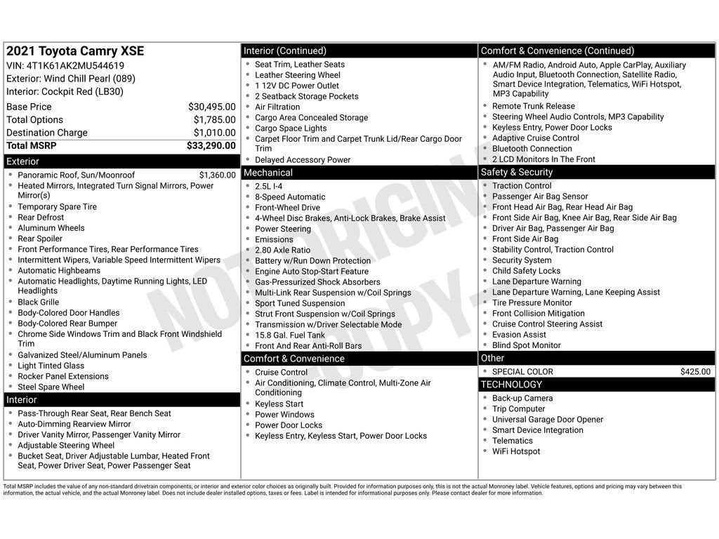 2021 Toyota Camry XSE