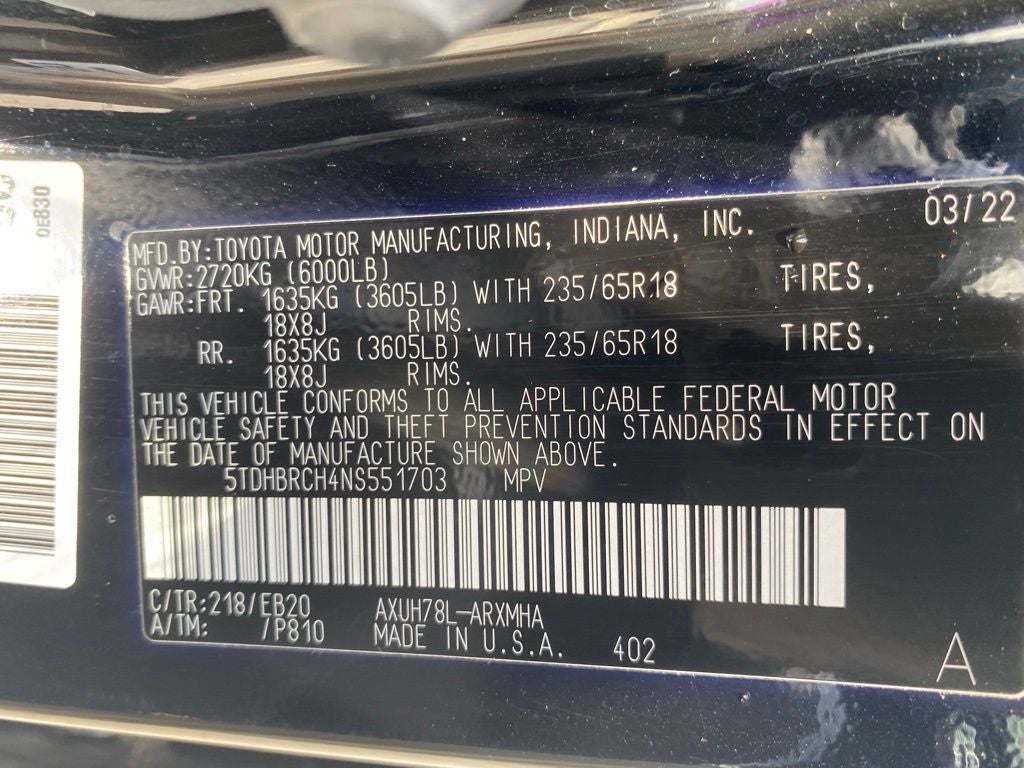 2022 Toyota Highlander Hybrid XLE
