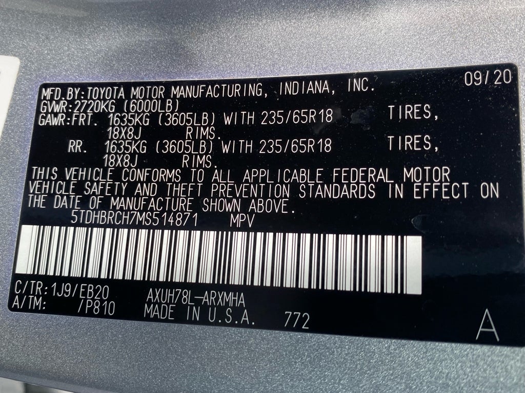 2021 Toyota Highlander Hybrid Hybrid XLE