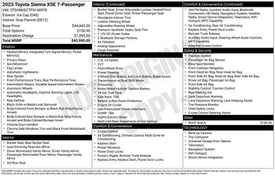 2023 Toyota Sienna XSE 7 Passenger
