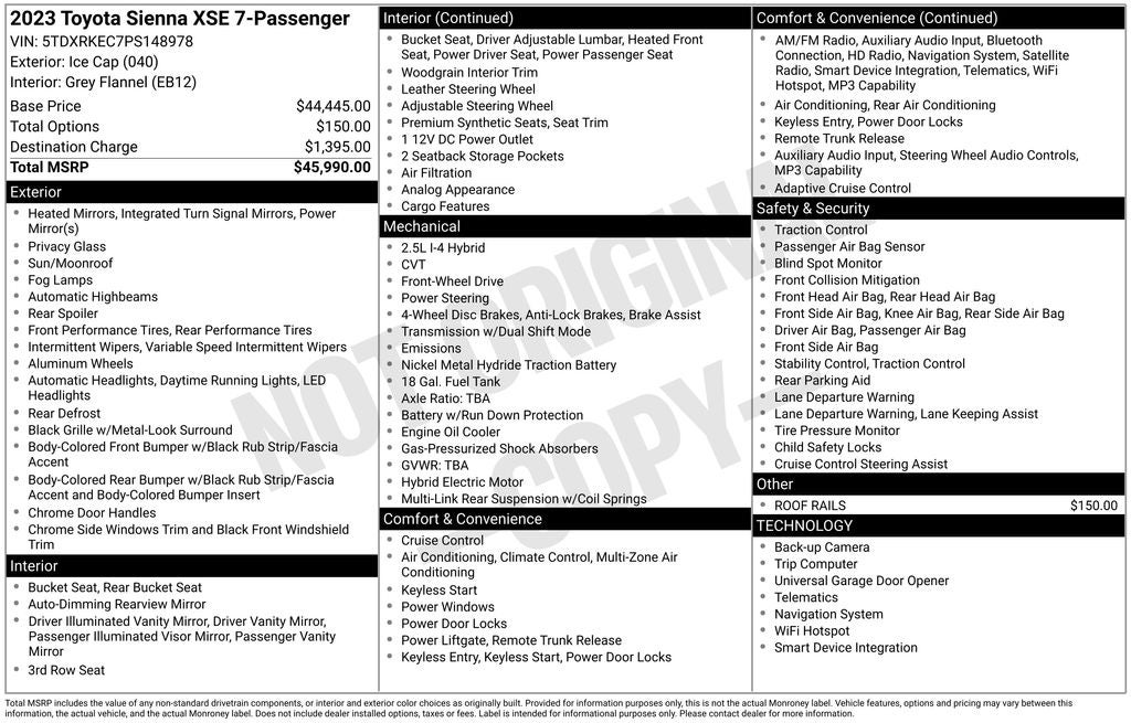 2023 Toyota Sienna XSE 7 Passenger