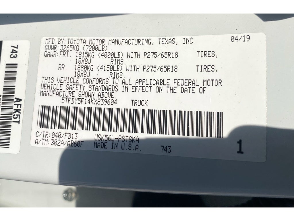 2019 Toyota Tundra SR5