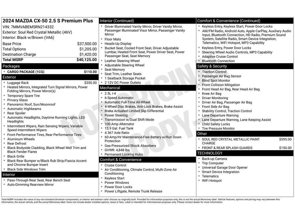 2024 Mazda Mazda CX-50 2.5 S Premium Plus Package