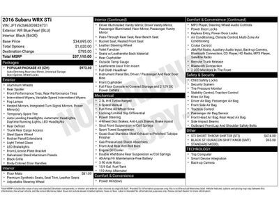 2016 Subaru WRX STi