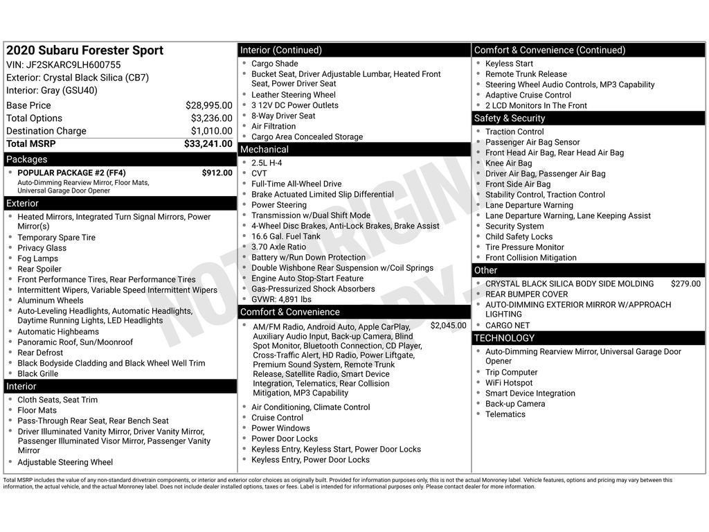 2020 Subaru Forester Sport