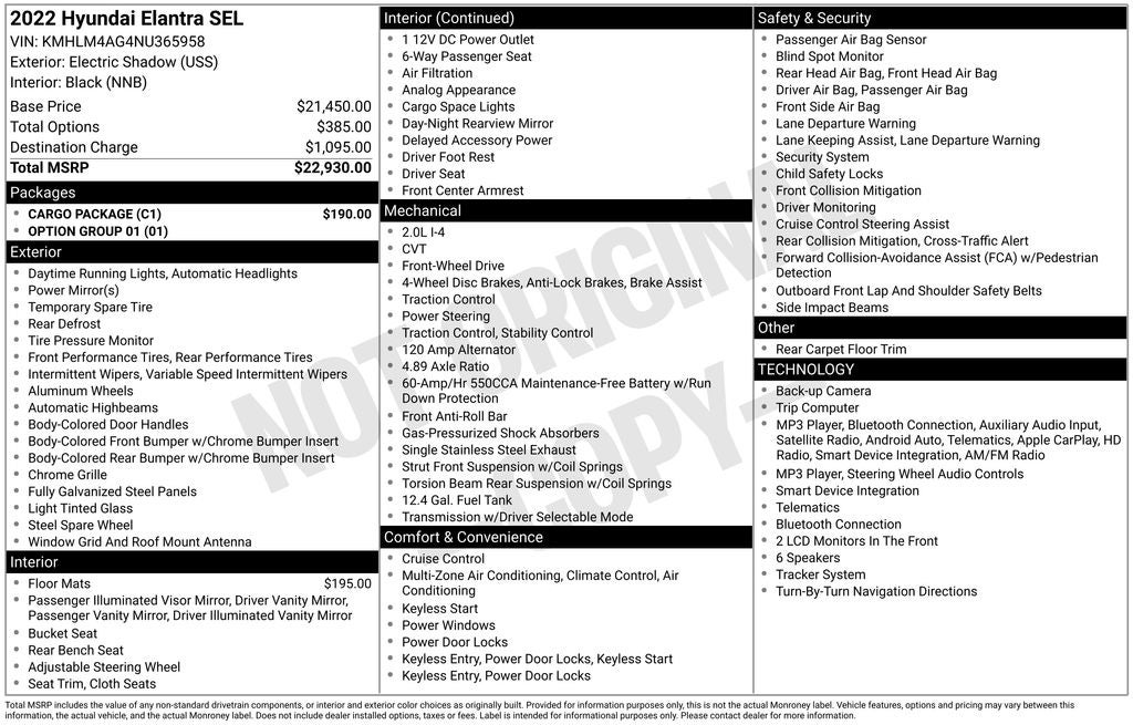 2022 Hyundai Elantra SEL
