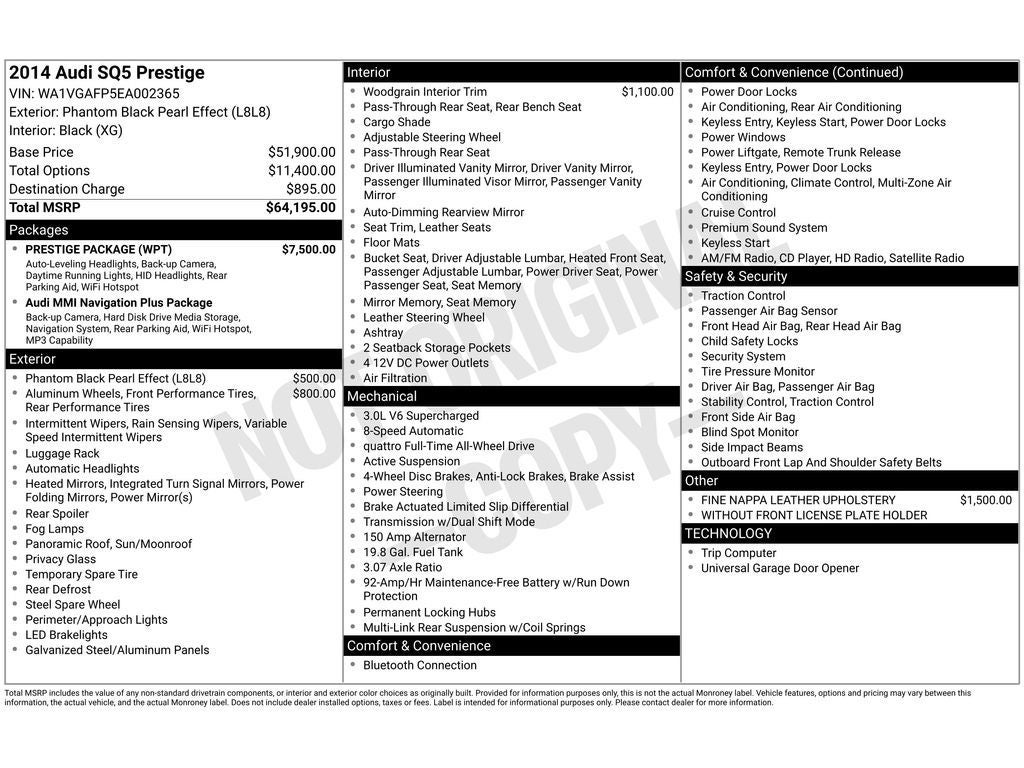 2014 Audi SQ5 3.0T Prestige quattro